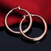925 Sterling Silver charms 3.5cm circle hoop earrings  18K gold plated party Jewelry Wedding Christmas Gifts