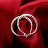 925 Sterling Silver charms 3.5cm circle hoop earrings  18K gold plated party Jewelry Wedding Christmas Gifts