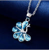 925 Sterling Silver necklace AAA Crystal Peacock Pendant Silver Chain Woman Fashion Jewelery