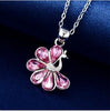 925 Sterling Silver necklace AAA Crystal Peacock Pendant Silver Chain Woman Fashion Jewelery