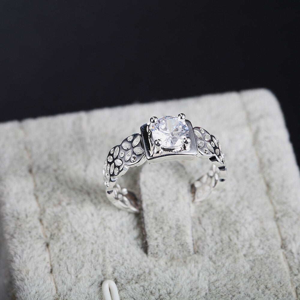 925 Sterling Silver noble Square crystal ring For Women Party gifts wedding rings for couples diamond Jewelry engagement