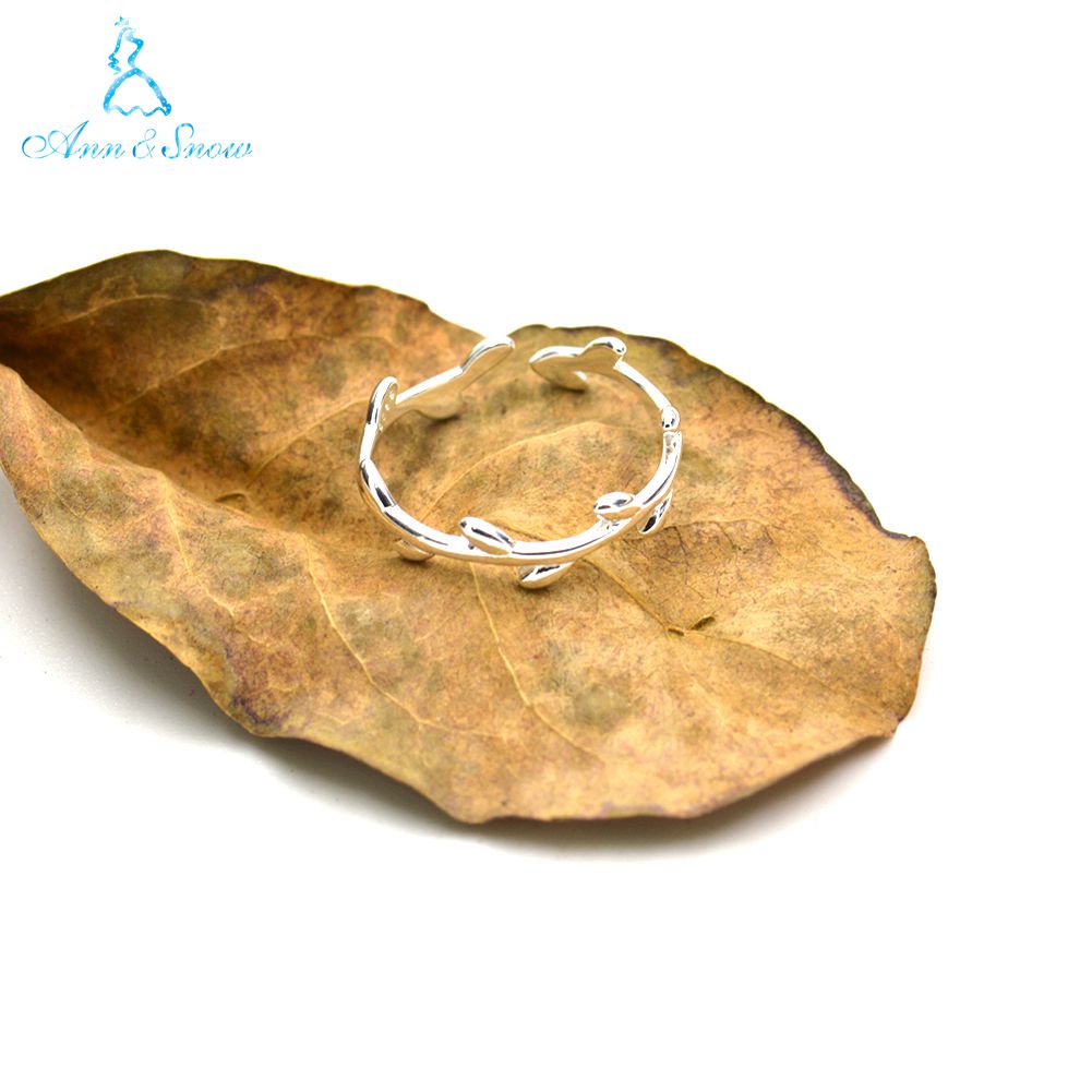 925 Sterling Silver rings original 0.66g 925 jewelry fashion accessories adjustable 2020 simple personalized leaf women ring