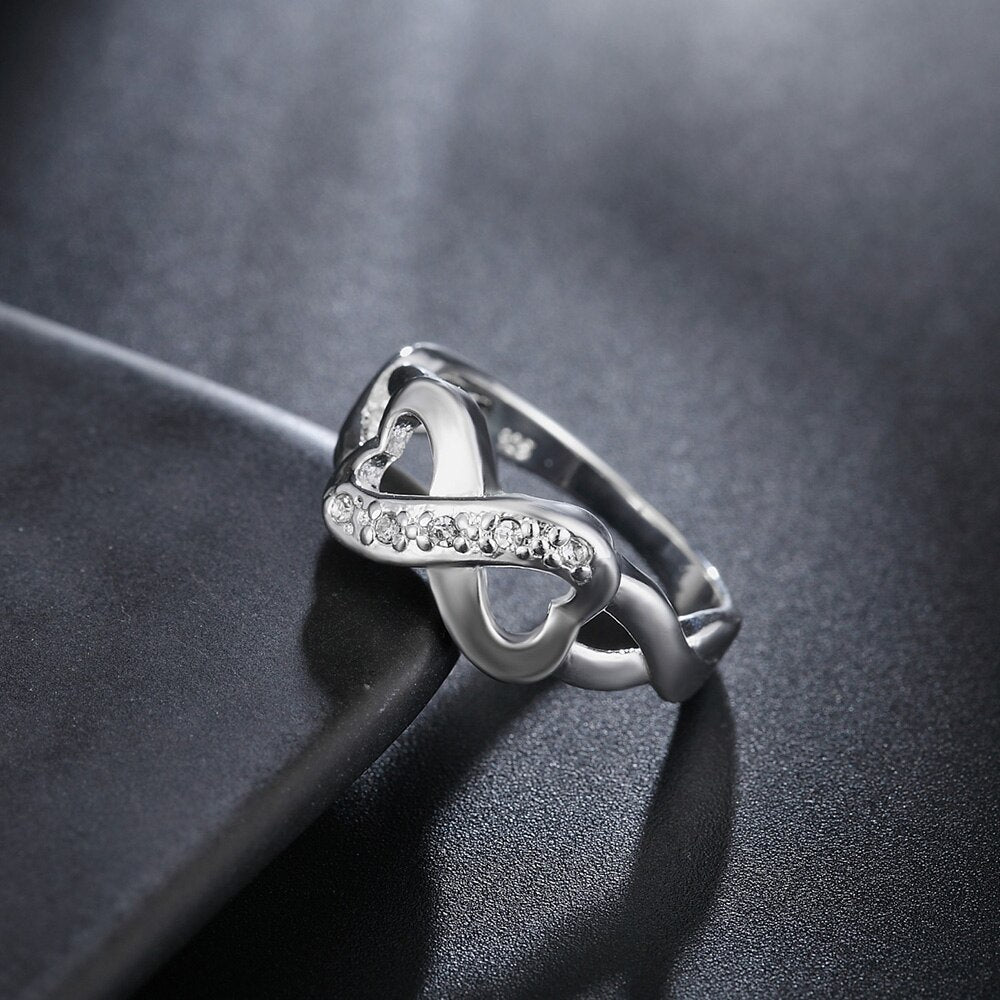 925 Sterling Silver romantic fine Zircon 8 shape Rings for women Size 7 8 9 10 wedding accessories Jewelry Holiday gifts