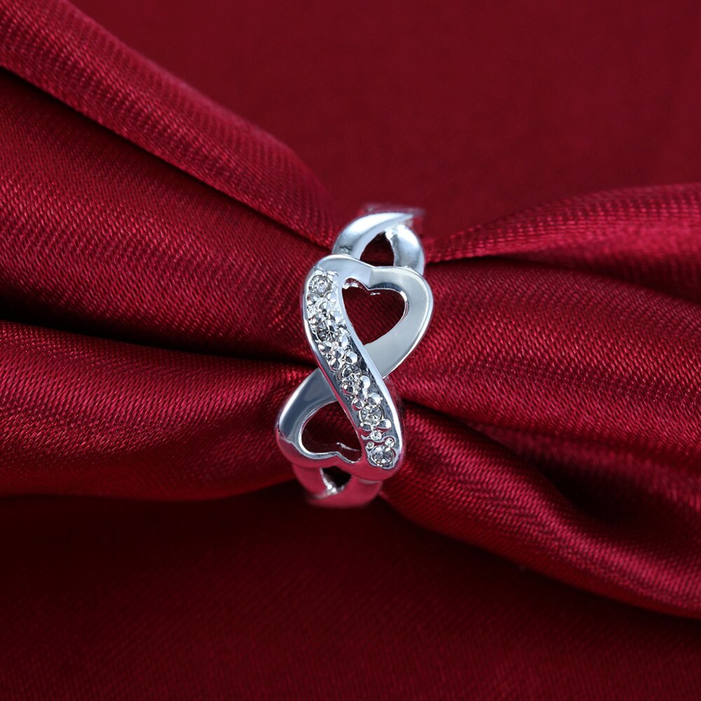 925 Sterling Silver romantic fine Zircon 8 shape Rings for women Size 7 8 9 10 wedding accessories Jewelry Holiday gifts
