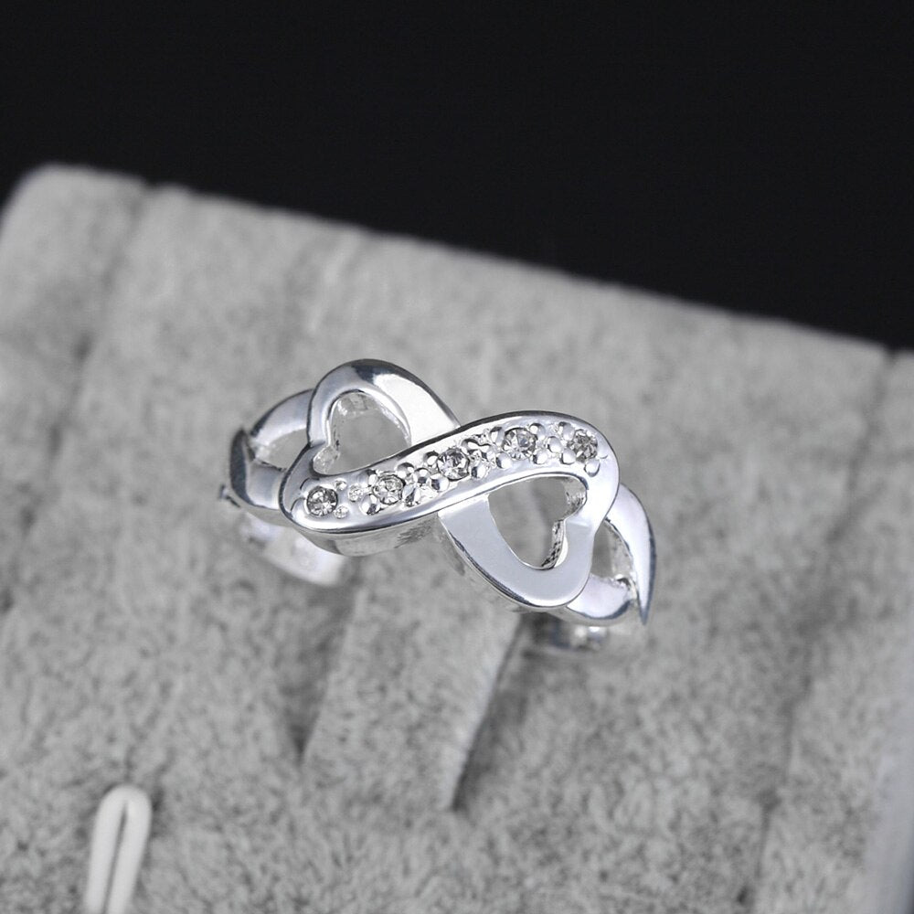 925 Sterling Silver romantic fine Zircon 8 shape Rings for women Size 7 8 9 10 wedding accessories Jewelry Holiday gifts