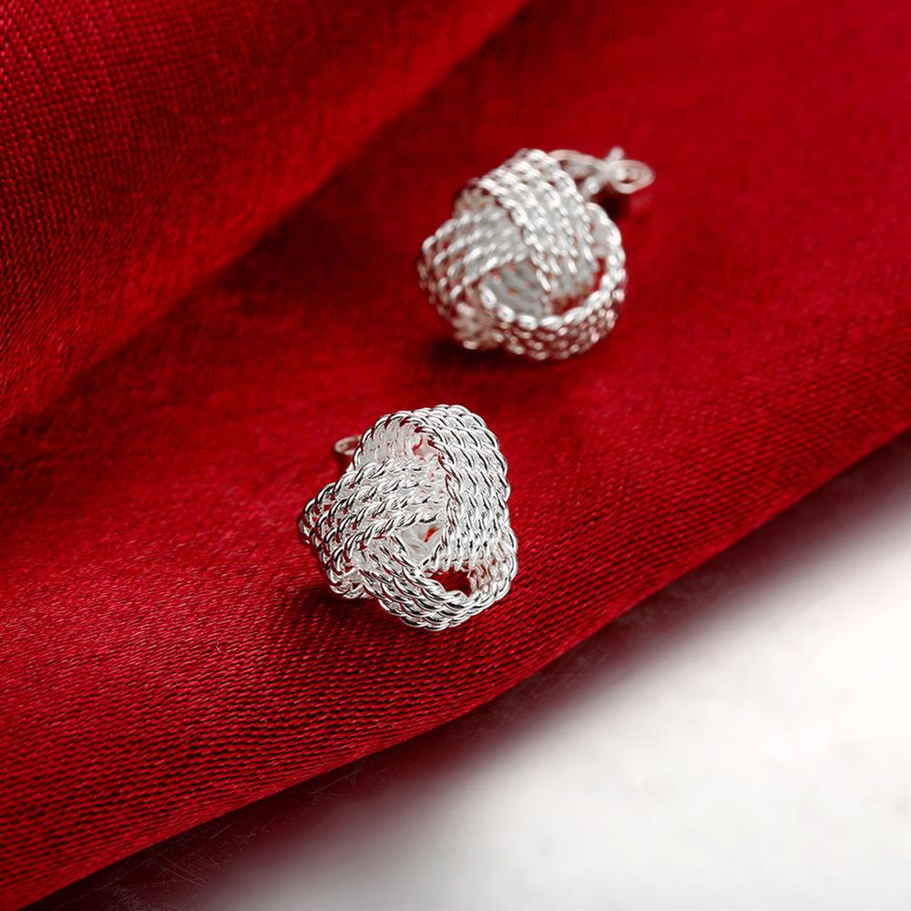 925 Sterling Silver tennis bud Weave stud Earrings for Woman Holiday gifts wedding party noble Jewelry