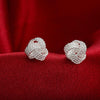 925 Sterling Silver tennis bud Weave stud Earrings for Woman Holiday gifts wedding party noble Jewelry