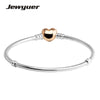 925 Sterling silver bracelets for women with Rose heart clasp fit silver charms bracelet DIY jewelry YL041