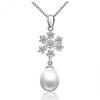 925 Sterling silver pearl pendant snow design charm necklace for women high luster natural pearls fine jewelry best gift 2020