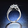 925 Sterling silver shiny Crystal square Rings for women Adjustable size party wedding Accessories Jewelry holiday gifts