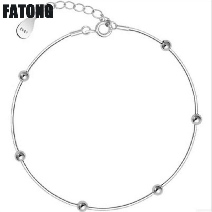 925 silver bracelet female personality wild fashion exquisite fine silver beads snake bone bracelet J0297