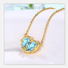 925 silver heart-shaped topaz, Hibiscus stone necklace, a gift for a fashionable new design woman. J001