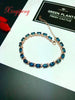 925 silver inlaid natural blue topaz stone bracelet design is beautiful