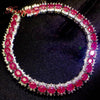 925 silver inlaid natural ruby bracelet design is beautiful
