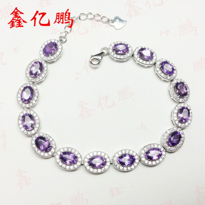925 silver inl Natural Amethyst Bracelet