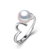 925 silver wave ring women party gift,real white black natural pearl ring wave