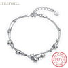 925 silver woman Bracelet romantic star Double layer link chain Hand fine jewelry party gift