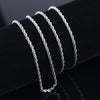 925 stamped silver color 2MM Twist chain Necklace for woman 16-30 Inches designer party wedding accessories jewelry gift