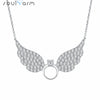 925 sterling Silver Necklace Rhodium Plated angle Wing Jewelry white cz crystal Necklace for lover