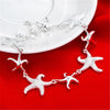 925 sterling Silver charms Frosted starfish Bracelets for Women Wedding Party fine  designer Jewelry Holiday gifts