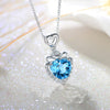 925 sterling Silver necklace natural topstone pendant purple blue crystal ocean star pendant short clavicle chain jewelry