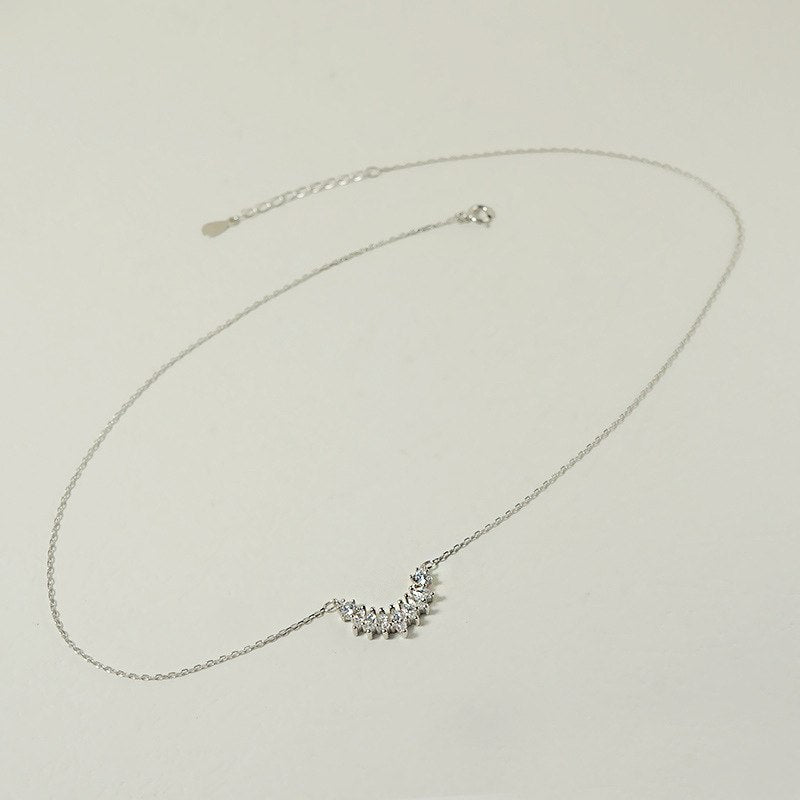 925 sterling silver arc AAA zircon pendants necklace luxurious temperament women necklace 2020 wild charms jewelry holid gift