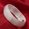 925 sterling silver beautiful Woven Mesh pendant necklace earrings bangle rings for women wedding engagement jewelry set
