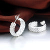 925 sterling silver beautiful Woven Mesh pendant necklace earrings bangle rings for women wedding engagement jewelry set