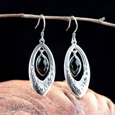 925 sterling silver black agate earrings handmade openwork water drop earrings for women natural agate jewelry for charms gift