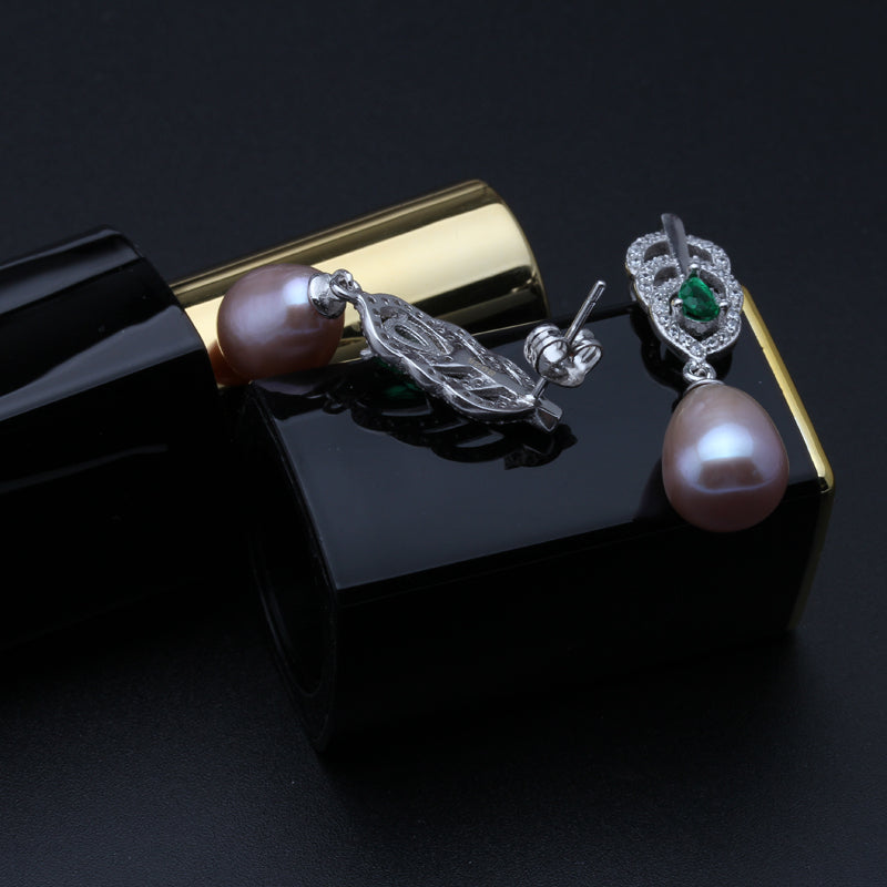 925 sterling silver bridal earrings women,beautiful return gift real natural pearl earrings