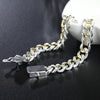 925 sterling silver classic 10MM chain Square buckle gold Bracelet for women man Wedding party gifts temperament Jewelry