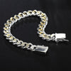 925 sterling silver classic 10MM chain Square buckle gold Bracelet for women man Wedding party gifts temperament Jewelry