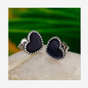 925 sterling silver cute heart-shaped black and white earrings fashion jewelry female. J0184