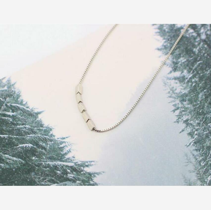 925 sterling silver cute transport peas necklace female small fresh rice necklace Korean jewelry J0287