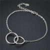 925 sterling silver double circles braceles silver fashion wild two circles charm bracelets for women 925 silver jewelry gift