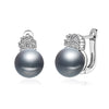925 sterling silver earrings with pearl,real black natural earrings pearl women,clip on earrings