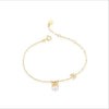 925 sterling silver fashion temperament pearl ladies bracelet bow jewelry. J0167