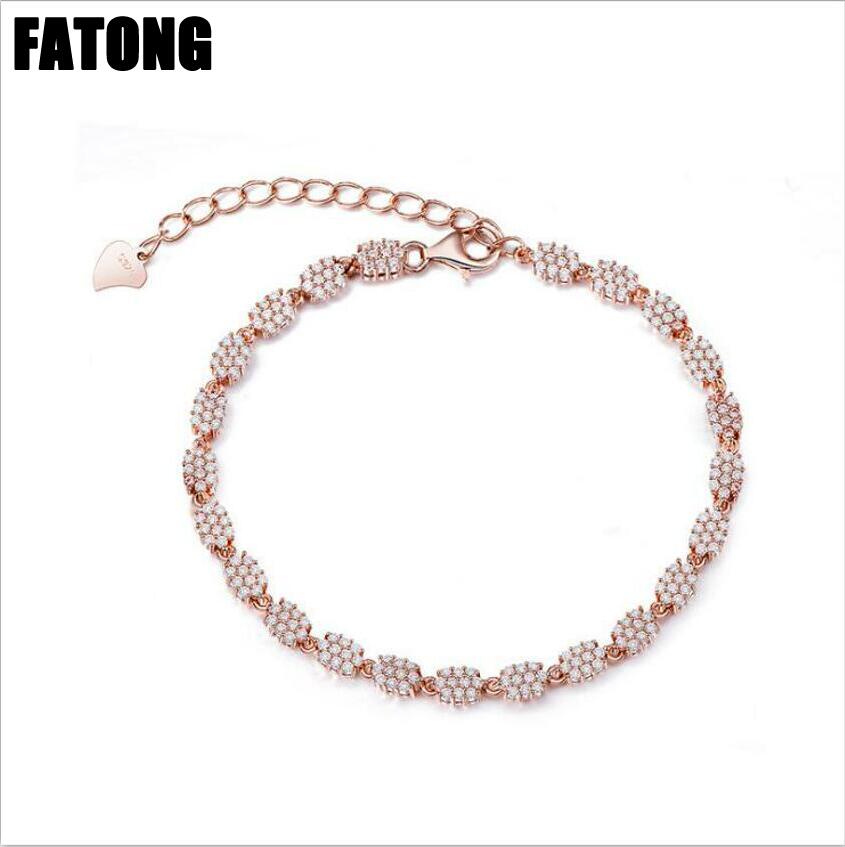 925 sterling silver fashion zircon bracelet jewelry women's factory direct sales. J0205