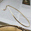 925 sterling silver flat snake chain necklace gold fashion wild chain choker necklace for women 925 silver jewelry for charms