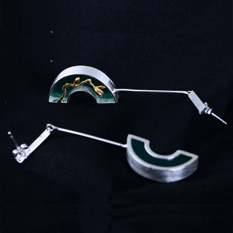 925 sterling silver flower natural jade earrings silver handmade frosted natural green jade earrings for women jade jewelry