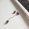 925 sterling silver garnet red heart drop earrings tassel mysterious red heart design wild earrings for women fashion jewelry