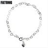 925 sterling silver heart-shaped bracelet female temperament personality hollow silver jewelry J0295