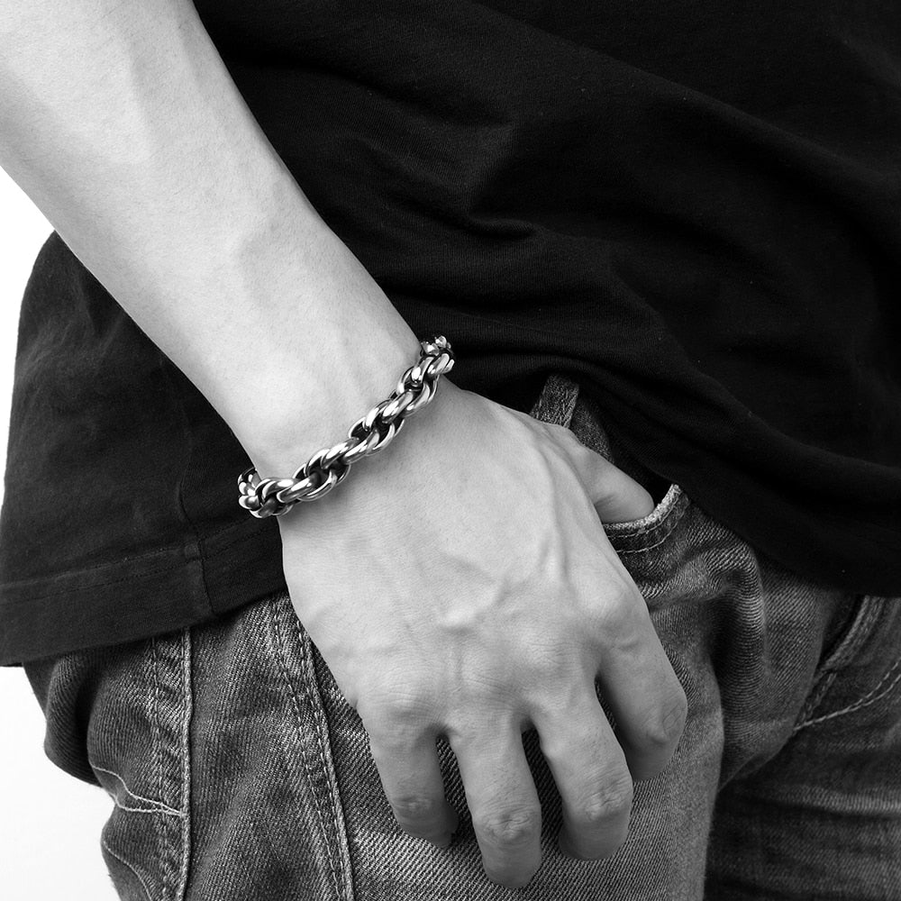 925 sterling silver high quality men, the United Kingdom Ca fashion atmosphere geometric models men bracelet H020