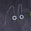 925 sterling silver jade drop earrings natural hetian white jade peace button fashion design elegant earrings for women jewelry