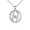 925 sterling silver jewelry hollow flower with big stone necklace for women wedding fine fashion jewerly promotion