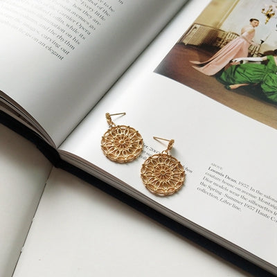 925 sterling silver lace earrigns big openwork lace round drop earrings for women temperament 2020 charms jewelry holid gift