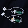 925 sterling silver lotus vase jade earrigns silver frosted natural jade handmade earrings for women natural stone jewelry charm