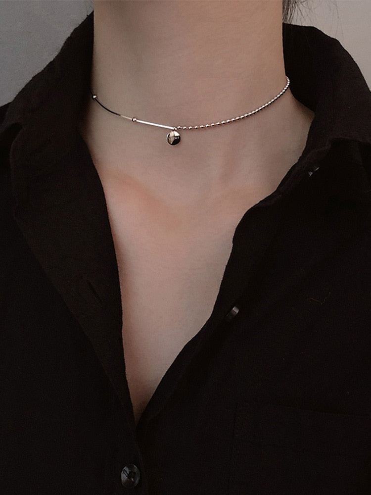 925 sterling silver lucky peas alphabet necklace for female neck chain simple clavicle chain temperament wild necklace for women