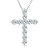 925 sterling silver  necklace shiny inlaid zircon crystal pendant cross necklace 18/20/22/24 inch ladies party jewelry