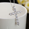 925 sterling silver  necklace shiny inlaid zircon crystal pendant cross necklace 18/20/22/24 inch ladies party jewelry